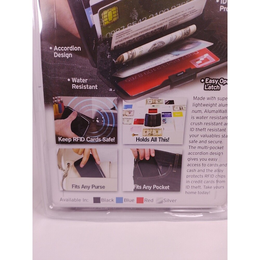 Telebrands Aluma Wallet Black RFID Blocking Waterproof Credit Card Case NEW - Picture 3 of 5